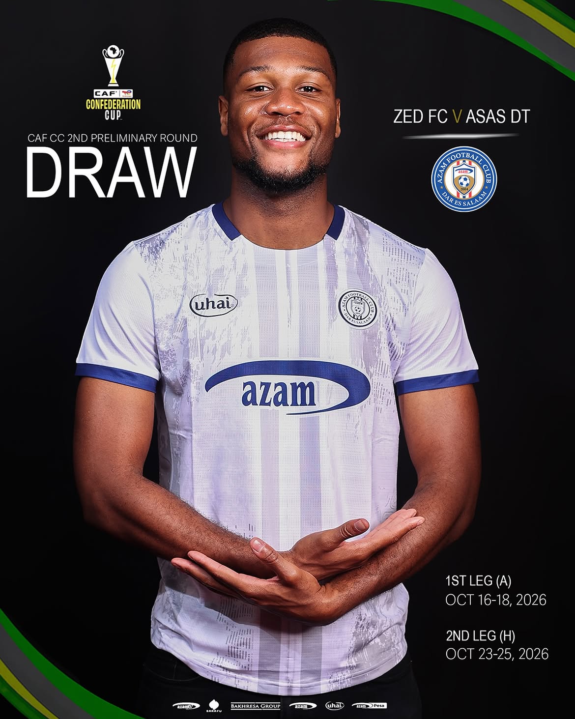 Azam FC to Face Winner of ZED FC vs ASAS Djibouti Telecom in CAF Confederation Cup