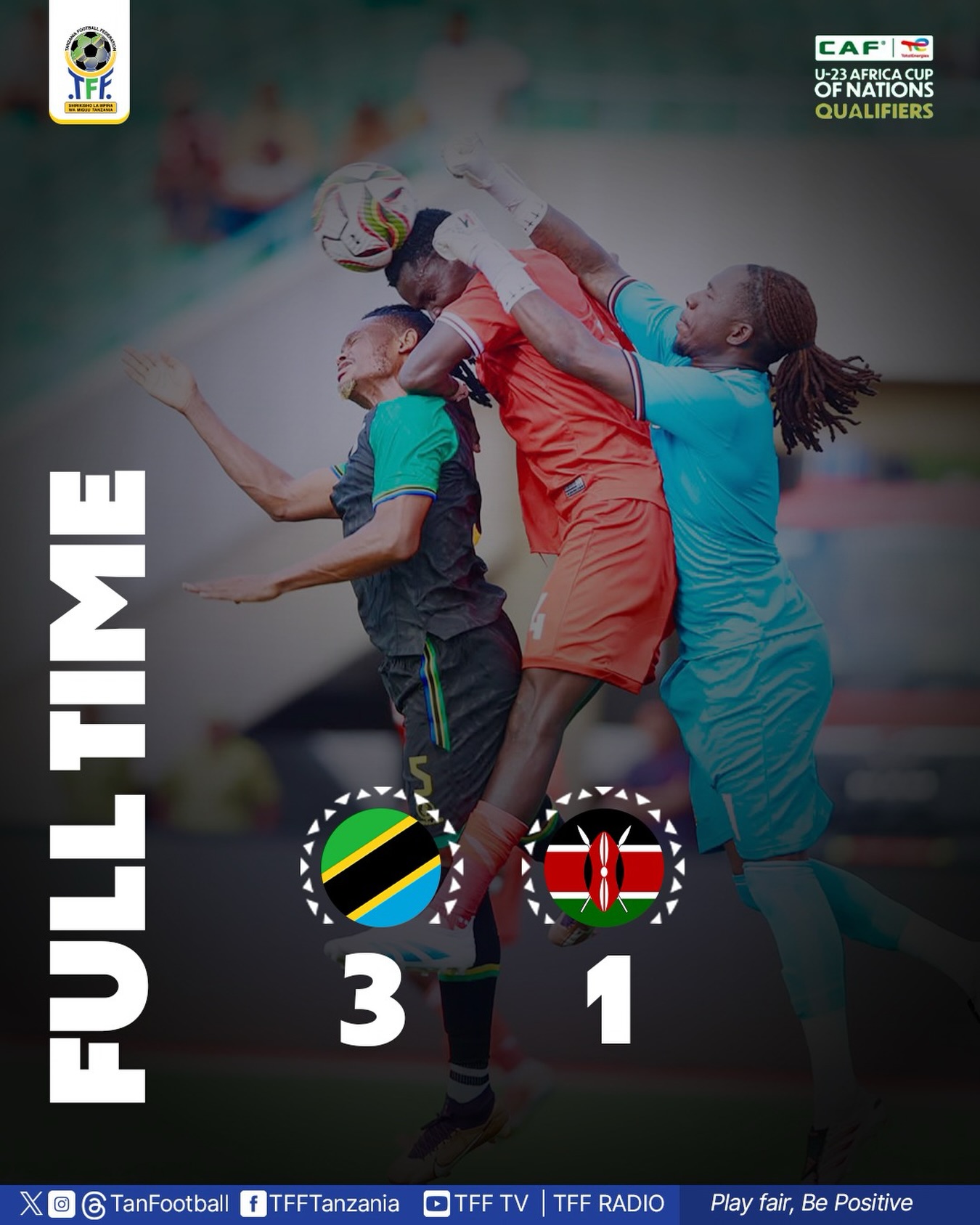 Tanzania U-23 Eliminated Despite 3-1 Win Over Kenya